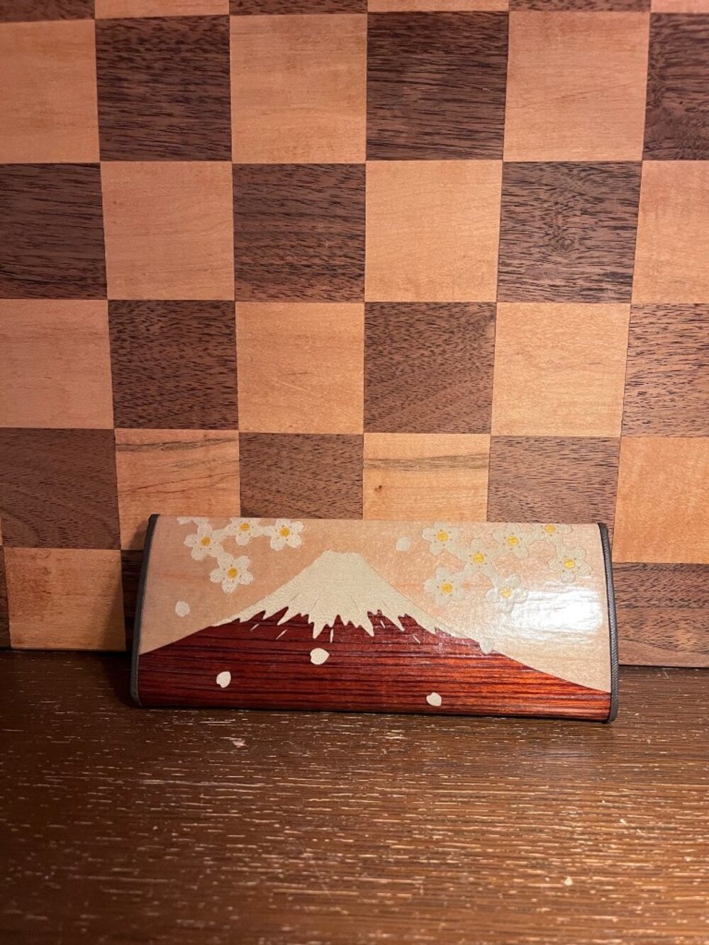 Mount Fuji and Cherry Blossom Wallet A736, some wear